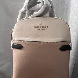 Kate Spade Staci Color Block Cream and Tan Backpack